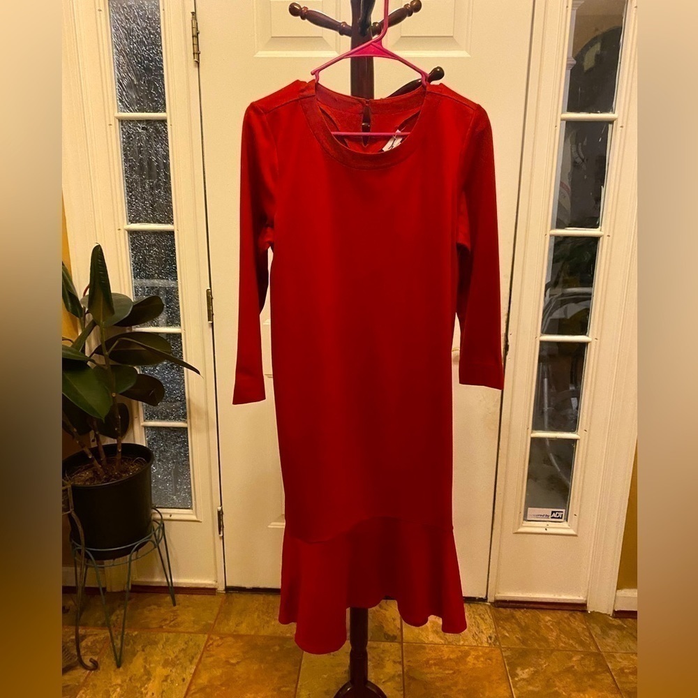 NWT J JILL BRICK RED DRESS SIZE S WITH GREAT STRETCH CAN FIT M